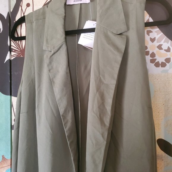 NWT Just Fab Olive Green Duster with Sash - Picture 3 of 8